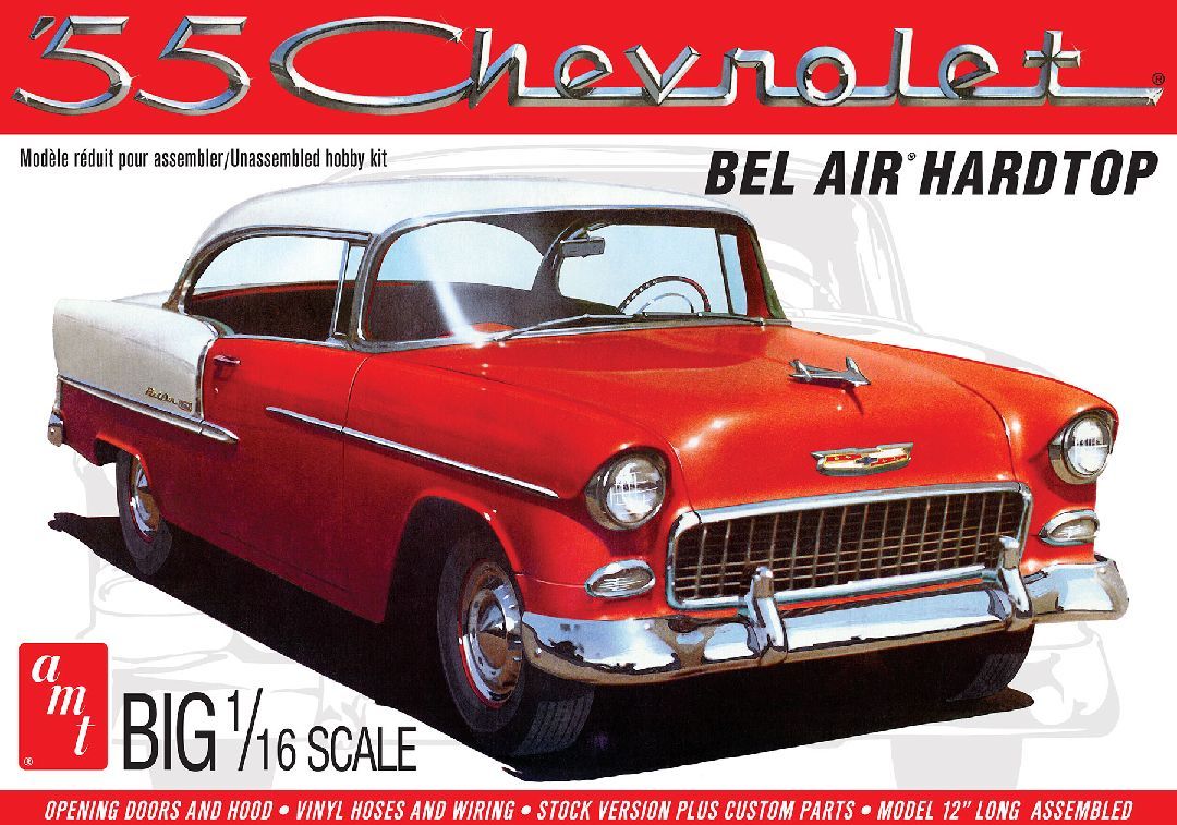 AMT 1/16 1955 Chevy Bel Air Hardtop Model Kit