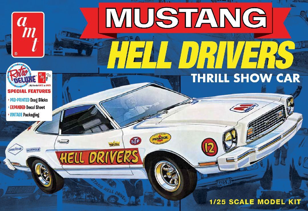 AMT 1977 Ford Mustang \"Hells Drivers\" 1/25 Model Kit (Level 2)