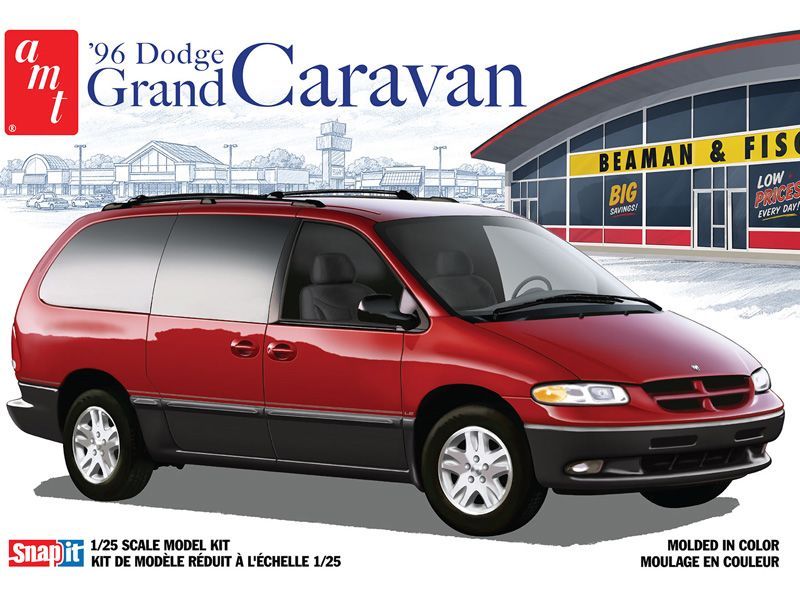 AMT 1996 Dodge Grand Caravan SNAP 1/25 Model Kit (Level 2)