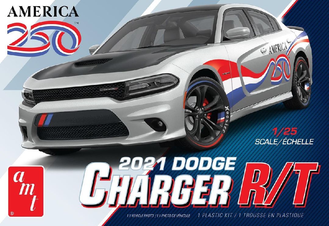 AMT America 250 2021 Dodge Charger R/T 1/25 Model Kit (Level 2)