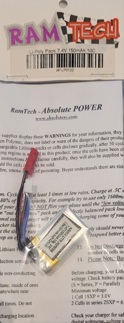 7.4v 150mah Micro LiPo Fullymax