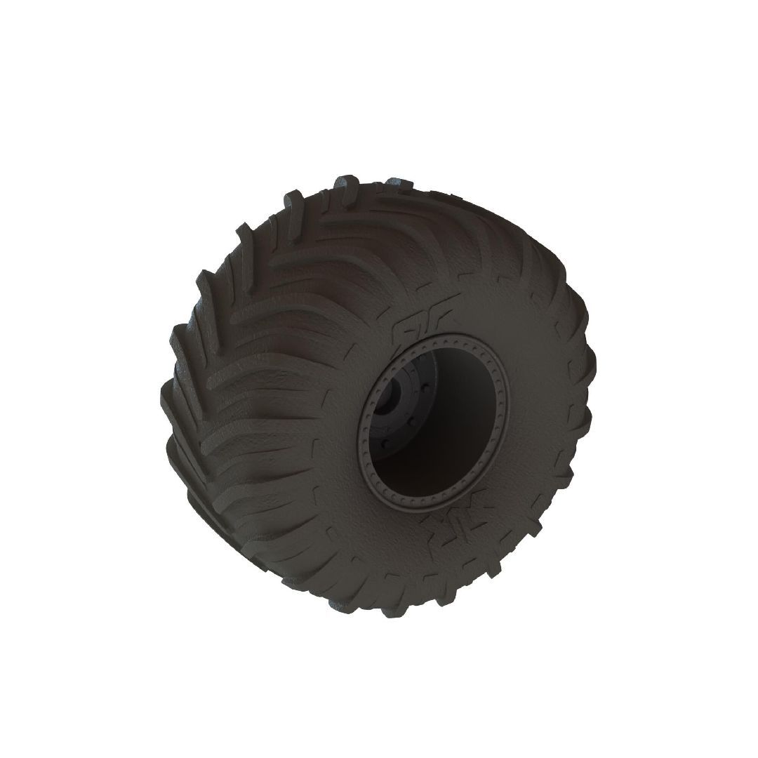 Arrma \'Chevron MT\' Tire, 14mm Hex on Gun Metal Wheels (2) Arrma \'Chevron MT\' Tire, 14mm Hex on Gun Metal Wheels (2)