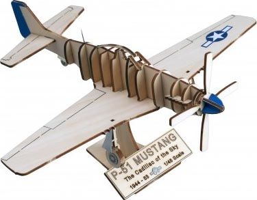 1/48 P-51 Mustang North American wood model level 1