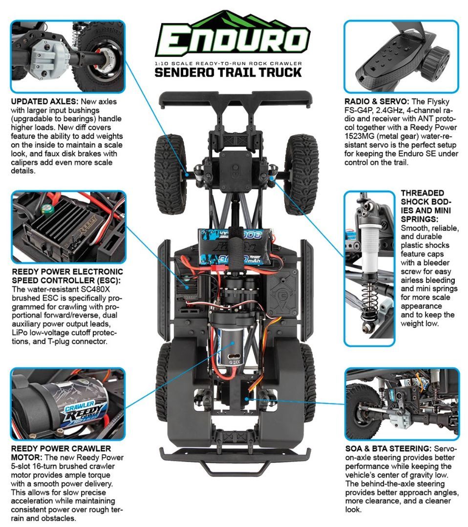 Element RC Enduro Trail Truck, Sendero SE RTR LiPo Combo