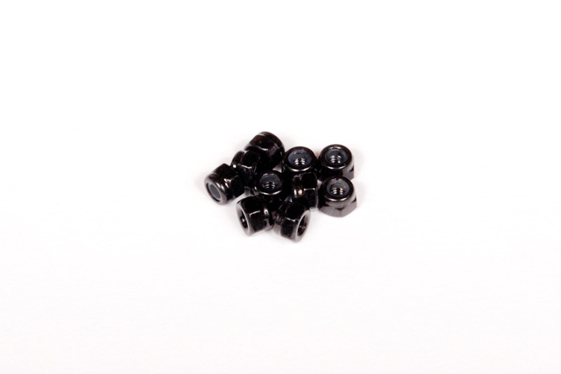 AXA1053 Nylon Locking Hex Nut M3 Black (10)