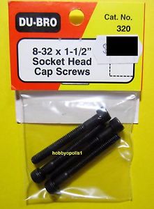 Du-Bro 8-32 x 1-1/2\" Socket Head Cap Screws (QTY/PKG: 4 )