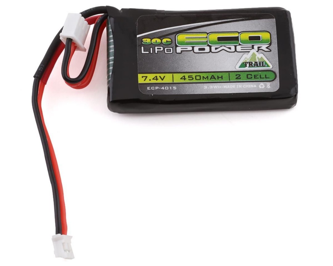 7.4v 450mAh 2S LiPo Battery: PH 2.0