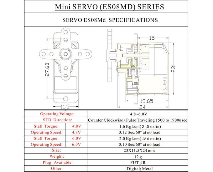 ES08MD Metal Digital Servo