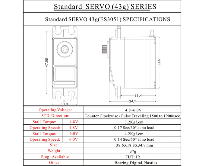 ES3051(43g) Digital Servo