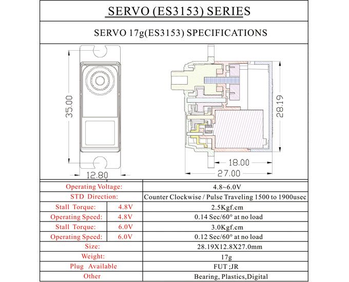 ES3153 (17g) Digital Servo