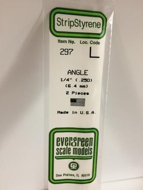 1/4\" STYRENE ANGLE-.250\" (2/PK)