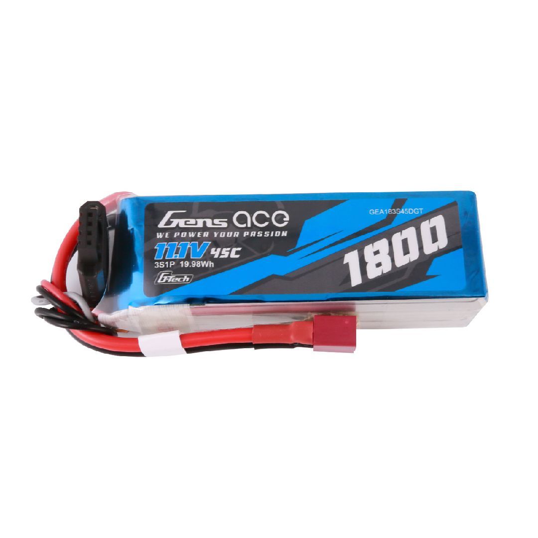 Gens Ace 1800mAh 3S1P11.1V 45C LiPo Deans Plug Soft Case