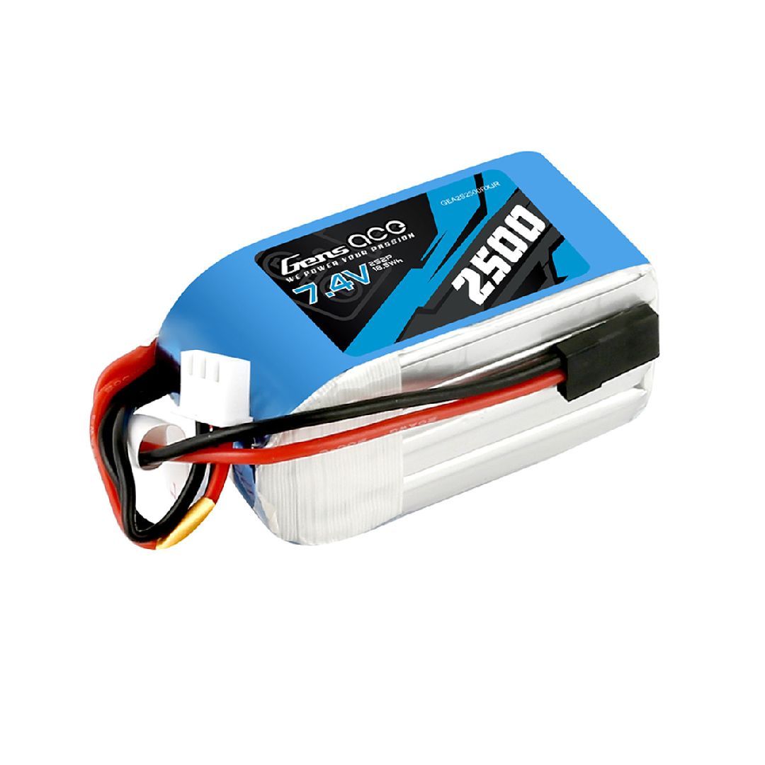 Gens Ace - 1114 - RX 2500mAh 2S2P 7.4V LiPo JR-3P Plug Soft Case