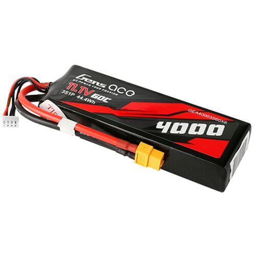 Gens Ace 4000mAh 3S1P 11.1V 60C LiPo XT60 Plug Soft Case