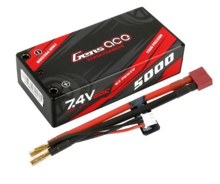 Gens Ace 5000mAh 7.4V 2S2P 60C HardCase Lipo