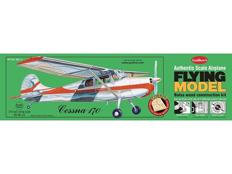 Guillow\'s 1/18 Cessna 170 Laser Cut Model Kit (1)