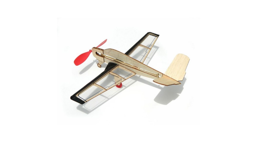 V tail Rubber powered Balsa Airplane