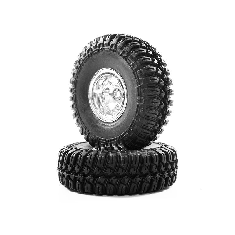 Hobby Plus T-Finder A/T Tire Mounted (Chrome Wheel)(4)