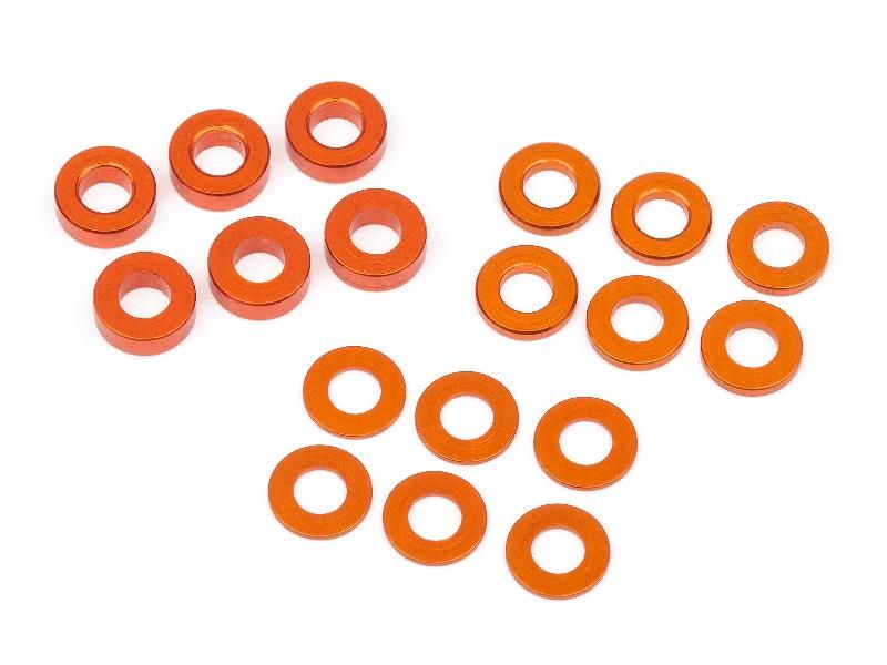 #112797 - HB RACING WASHER SET 3X6MM (0.5MM/1.0MM/2.0MM/ORANGE/6