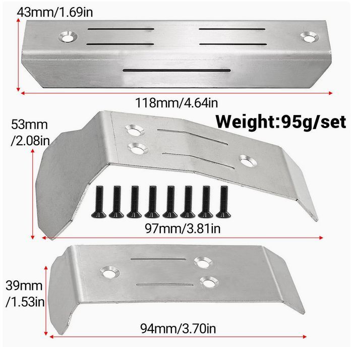 Hobby Details Stainless Steel Chassis Skid Plate for Mini Maxx