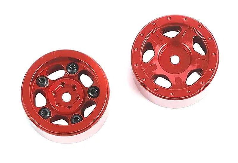 Billet Machined Alloy Wheels (4) for Axial 1/24 SCX24 Rock Crawl