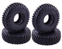 Realistic Rubber Tires (4) for Axial 1/24 SCX24 Rock Crawler (O.