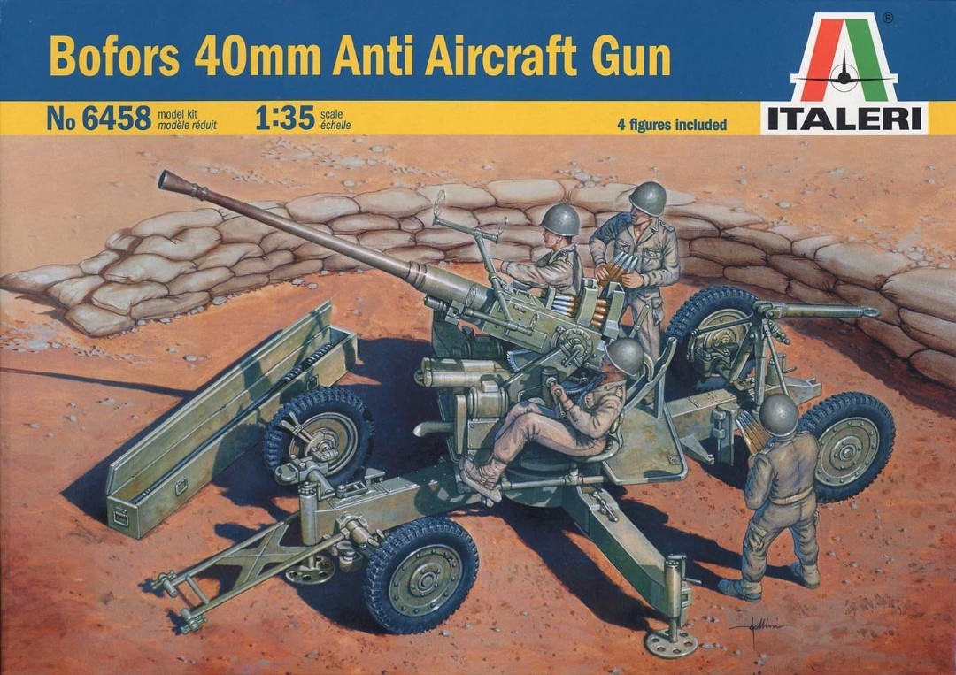 6458 1/35 Bofors 40mm Anti Aircraft Gun w/4 Figures