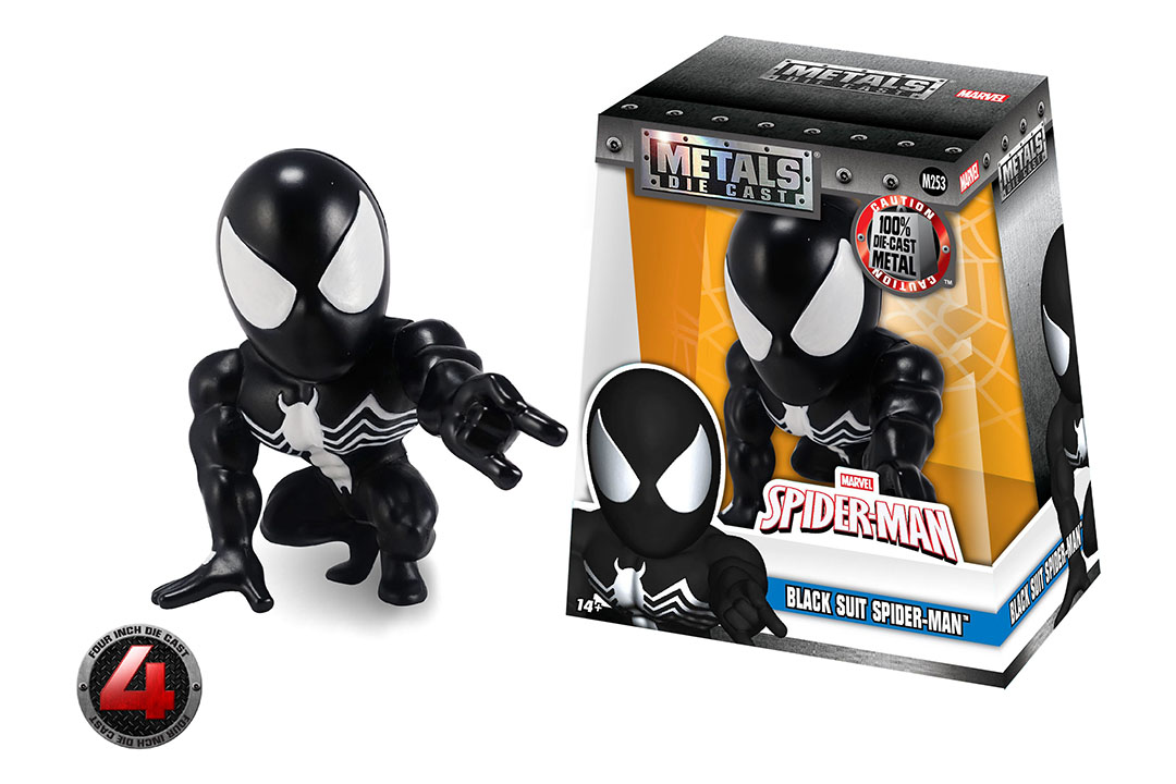Marvel metals 4\" Black Spider-Man metal figure