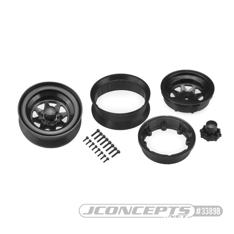 JConcepts Colt 1.9\" beadlock wheel w/ cap - (black) - 2pc.