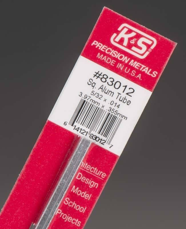 K+S 3012 5/32x.014 SQUARE ALUMINUM TUBE