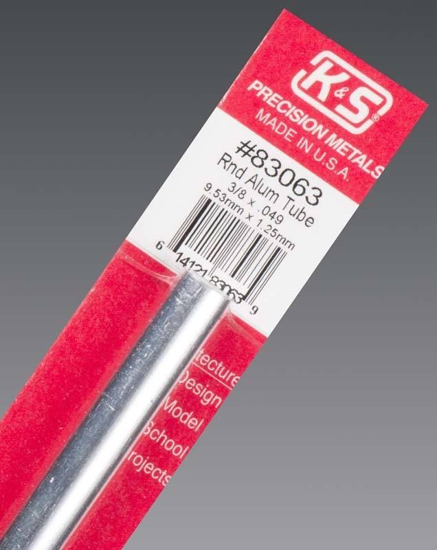 3/8 x.049 ROUND ALUMINUM TUBE (1/PK)