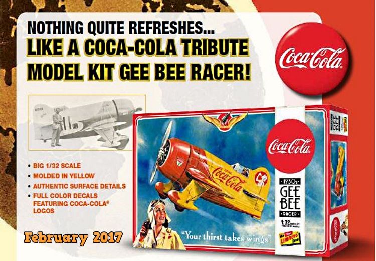 Lindberg Scale Coca Cola Gee Bee Racer Plane 1/32 Model Kit