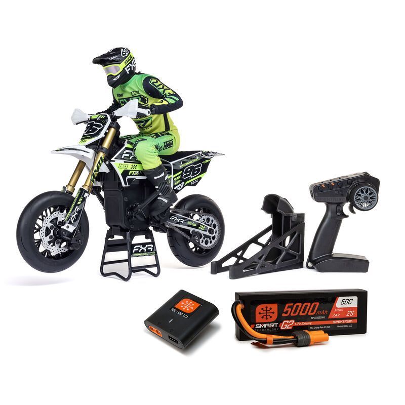 Losi 1/4 Promoto-SM Super Moto Motorcycle RTR - FXR White/Green