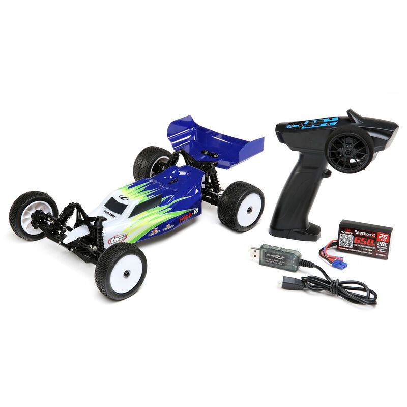 Mini-B, Brushed, RTR: 1/16 2WD Buggy,Blue/white