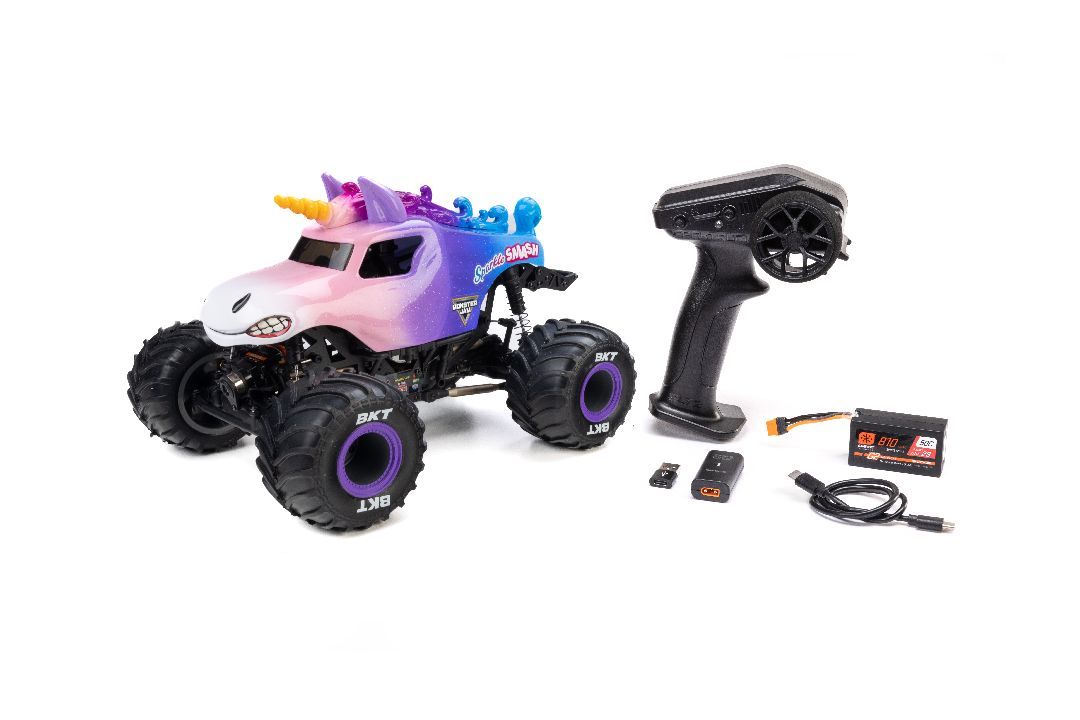 Losi 1/18 Mini LMT Sparkle Smash Brushed Monster Truck 4X4 RTR Losi 1/18 Mini LMT Sparkle Smash Brushed Monster Truck 4X4 RTR