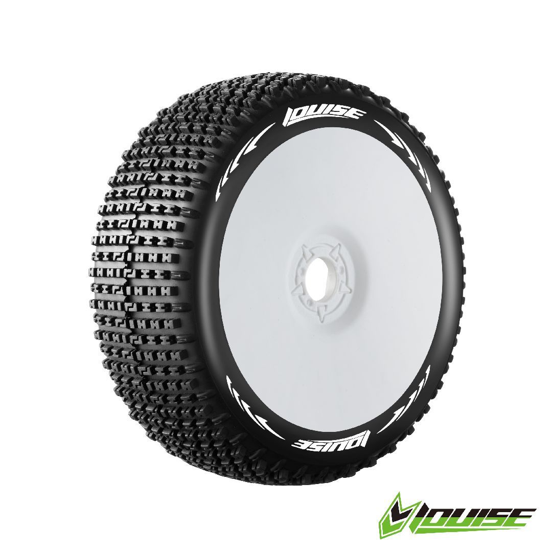 Louise R/C B-Gallop 1/8 Buggy on White Wheels (front/rear) (2)