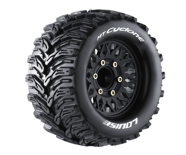 Louise R/C MT-Cyclone 2.8\" Removable Hex Black Whls 4.7\" OD(2)