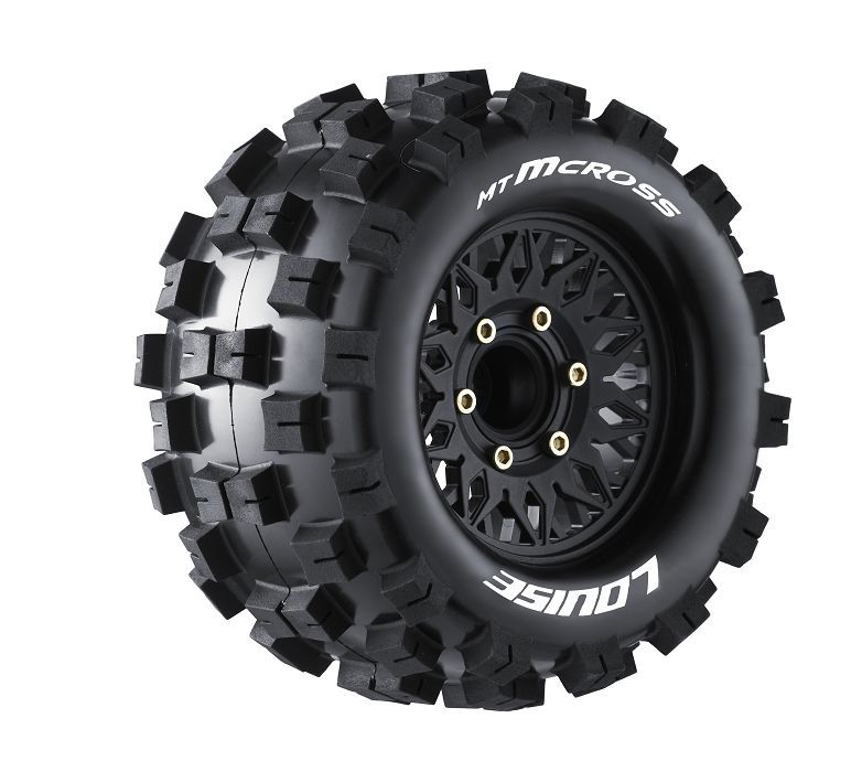 Louise R/C MT-Mcross 2.8\" Removable Hex Black Whls 4.9\" OD(2)