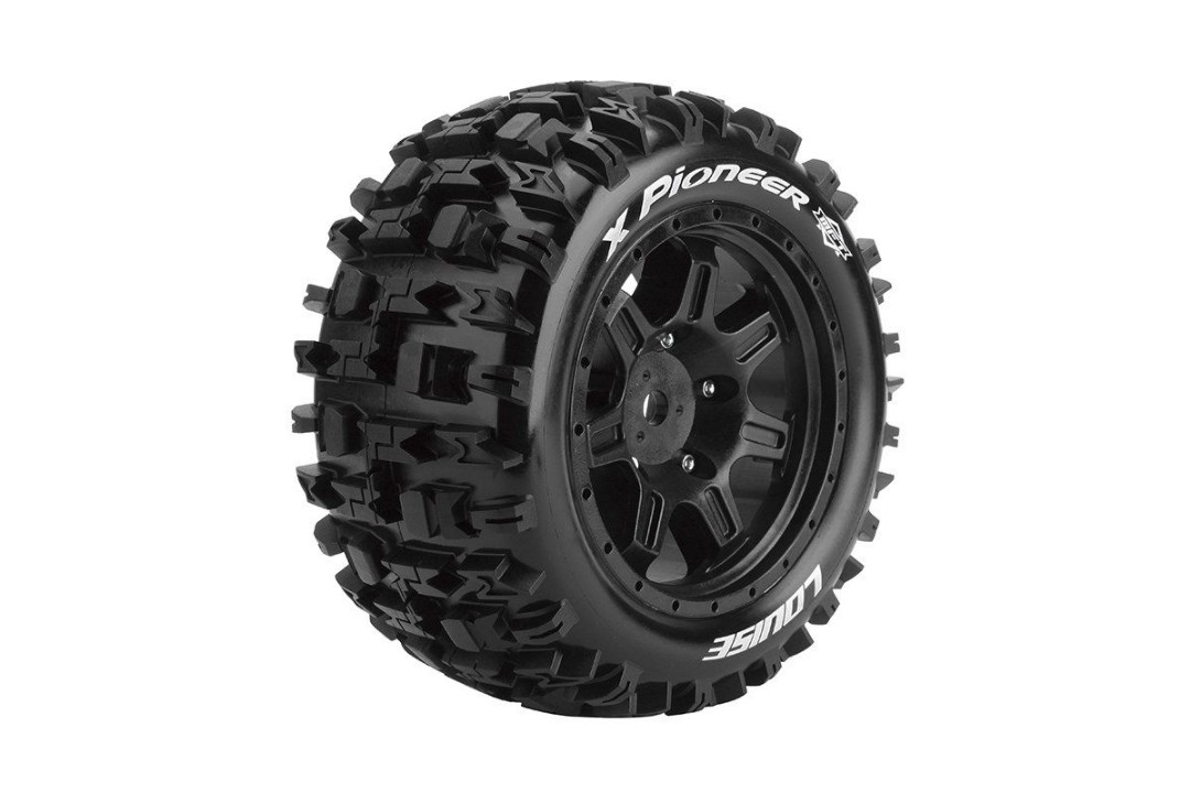 MFT X-Pioneer Sport Monster Truck Tires, 24mm Hex, Mounted on Bl