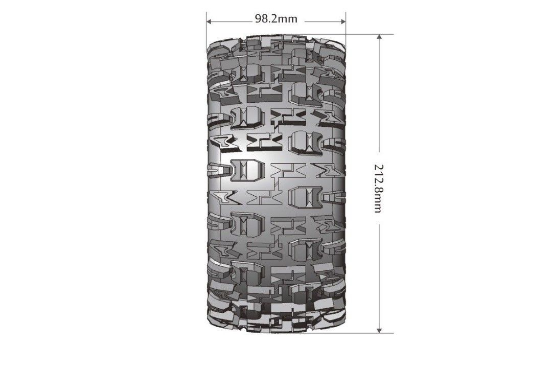 MFT X-Pioneer Sport Monster Truck Tires, 24mm Hex, Mounted on Bl