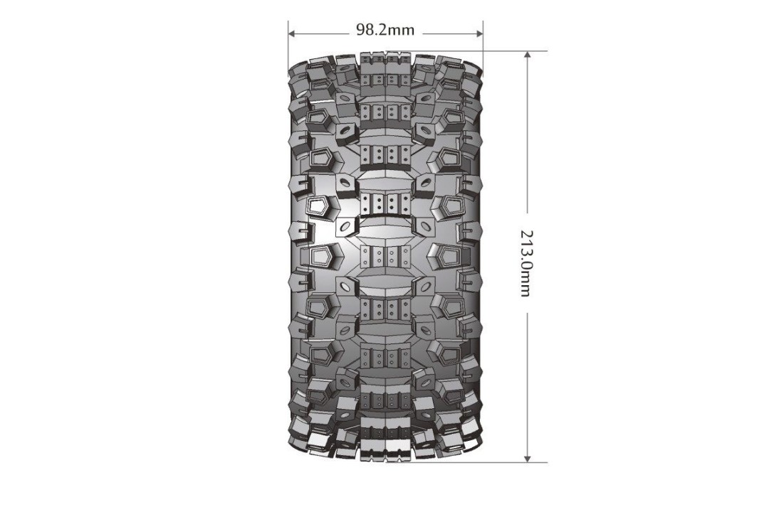 MFT X-Uphill Sport Monster Truck Tires, 24mm Hex, Mounted