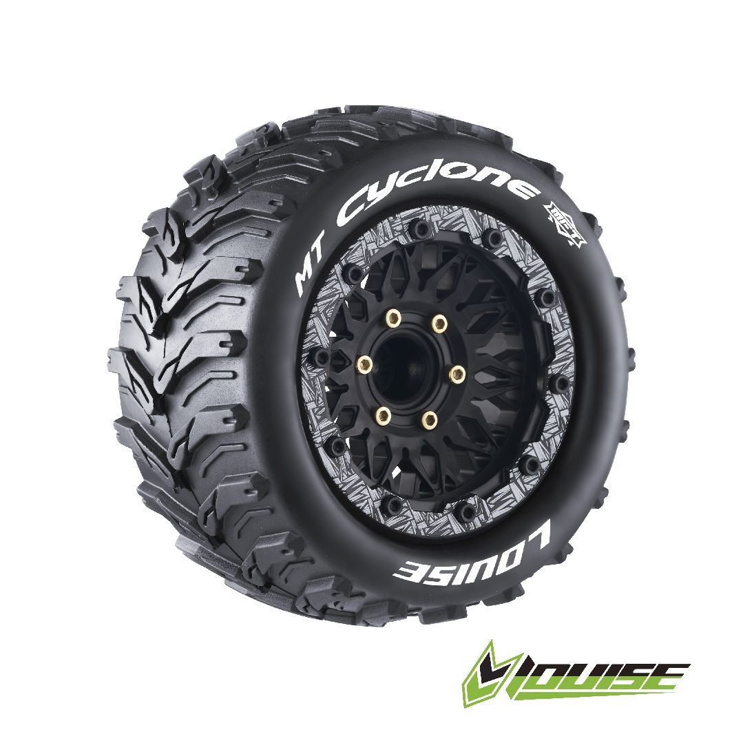 Louise R/C MT-Cyclone 2.8\" Removable Hex Black Whls 5.4\" OD(2)