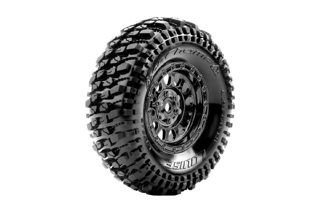 Louise R/C CR-Champ 1.9\" 12mm Hex Black/Chrome Whls, 4.2\" OD ( Louise R/C CR-Champ 1.9\" 12mm Hex Black/Chrome Whls, 4.2\" OD (