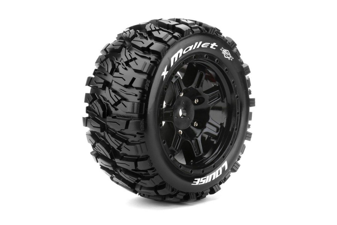 MFT X-Mallet Sport Monster Truck Tires, 24mm Hex, Mounted