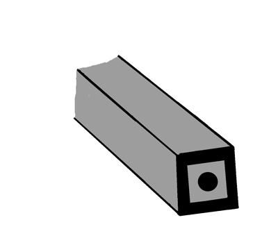 RT8 1/4\" ABS RECTANGULAR TUBING 375mm (1)