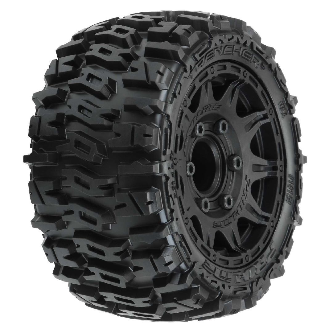 Pro-Line Trencher LP 2.8\" Tires on Black Rem Hex Whls (2)