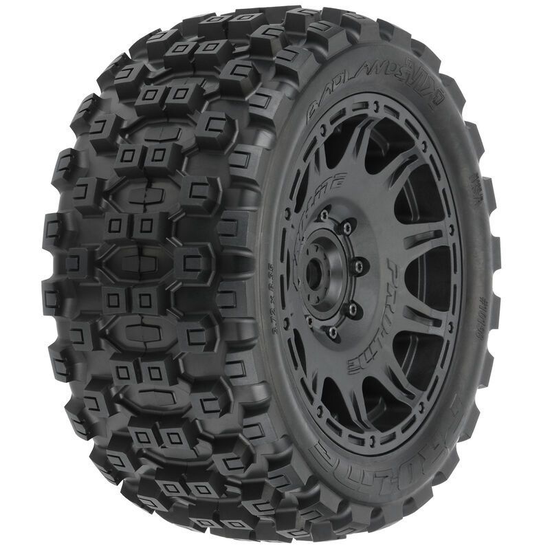 Pro-Line 1/6 Badlands MX57 F/R 5.7\" Tires Mounted Black (2)
