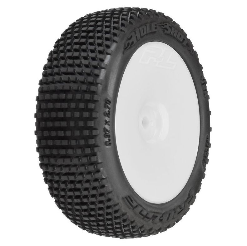 Pro-Line Hole Shot 3.0 Buggy Tires MTD Velocity White Wheels