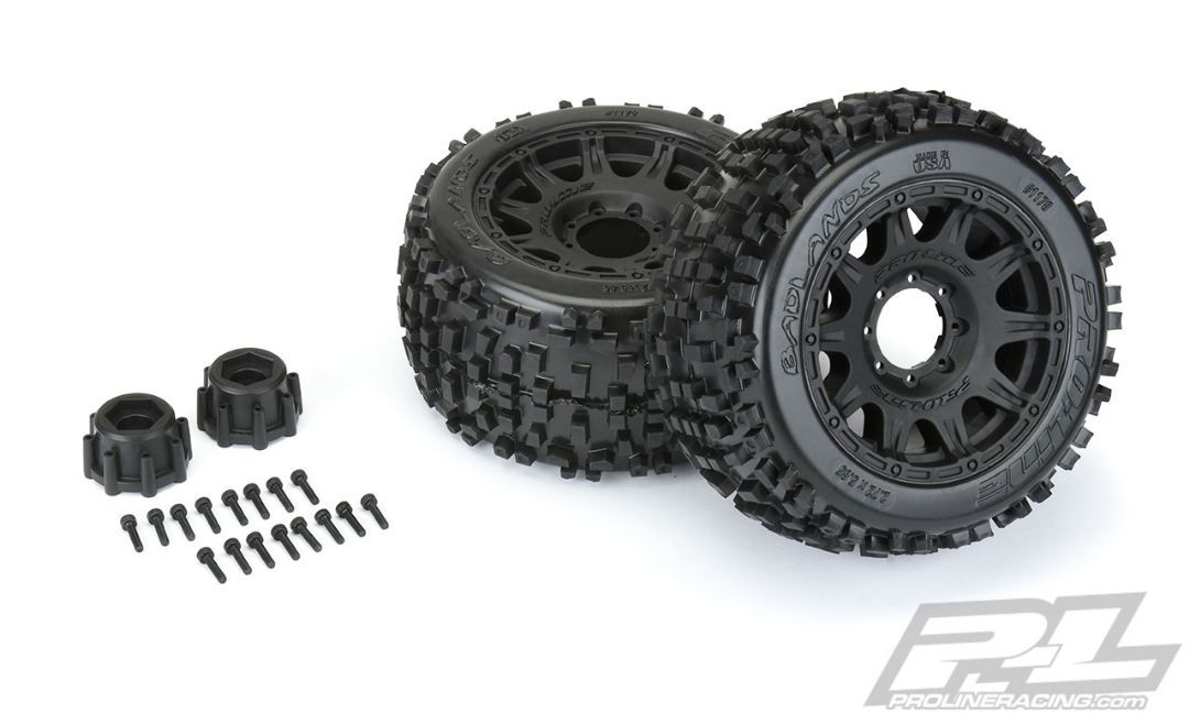 Pro-Line Badlands 3.8\" MTD Raid 8x32 Wheels 17mm MT F/R