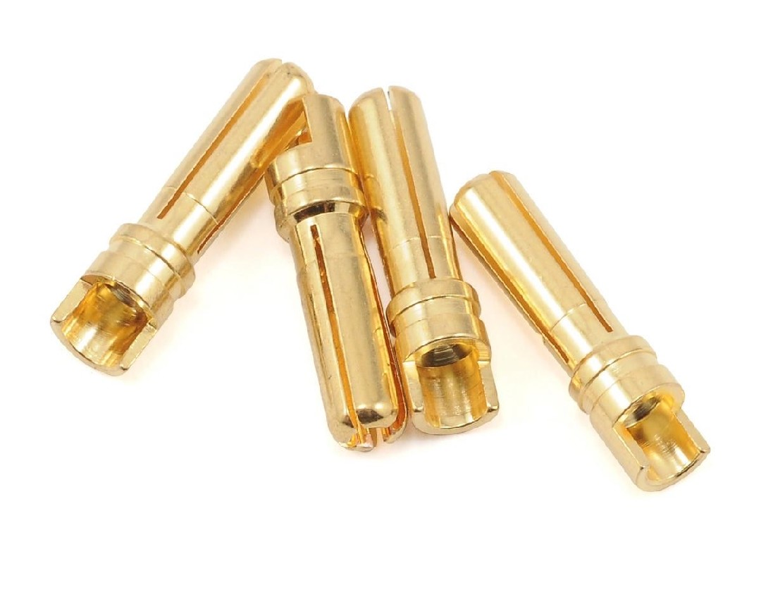 ProTek RC 4.0mm \"Super Bullet\" Solid Gold Connectors (4 Male)